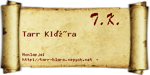 Tarr Klára névjegykártya